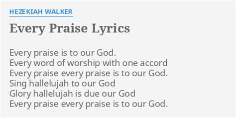 every praise is to our god lyrics